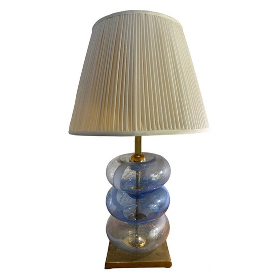 Image 1 of Lampada vintage in vetro di Murano con base in ottone, 1980