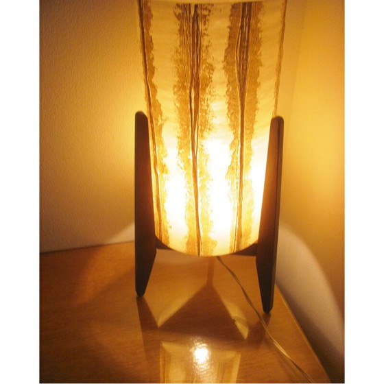 Image 1 of Vintage table lamp with plastic shade, Czechoslovakia 1960