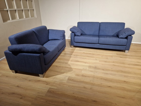 Image 1 of 2X De Sede Ds17 Sofas - New Condition - Blue - Fabric - Design