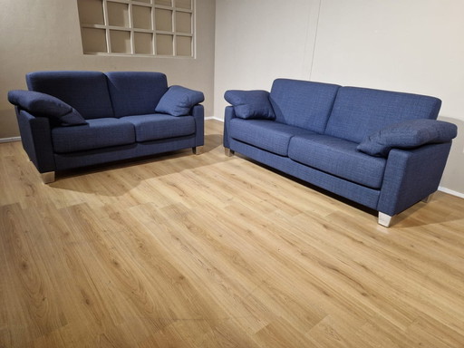 2X De Sede Ds17 Sofas - New Condition - Blue - Fabric - Design