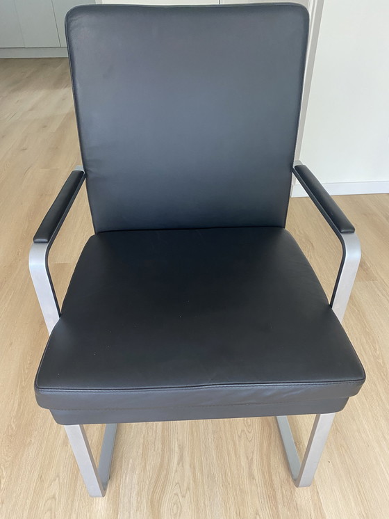 Image 1 of Hulsta black leather dining chairs