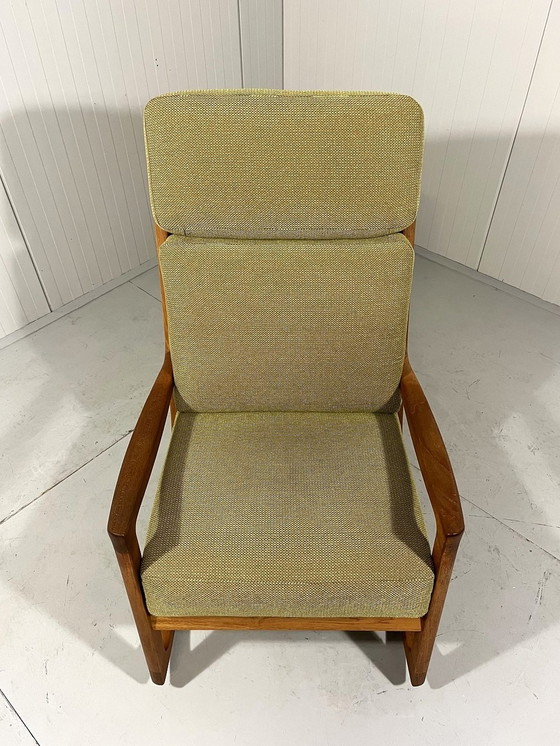 Image 1 of Ole Wanscher Rocking Chair Senator With High Back 1960'S