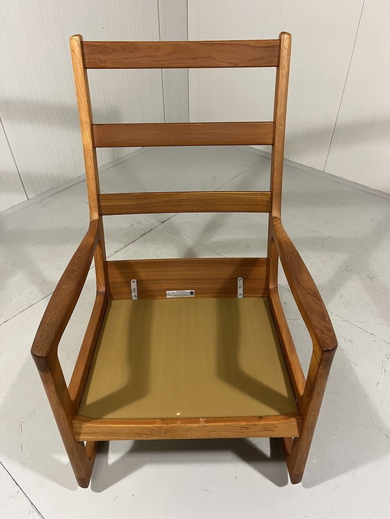 Image 1 of Ole Wanscher Rocking Chair Senator With High Back 1960'S