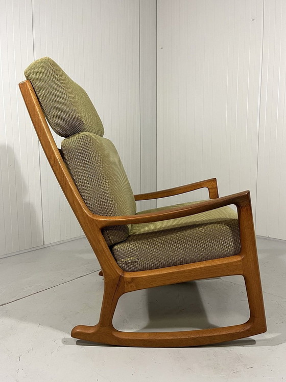 Image 1 of Ole Wanscher Rocking Chair Senator With High Back 1960'S