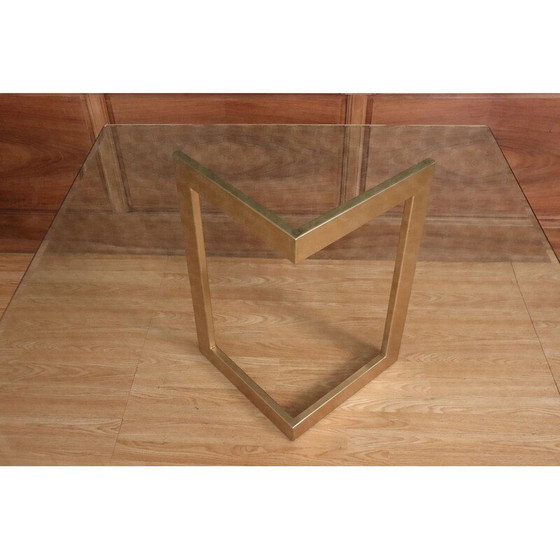 Image 1 of Vintage dining table in gold metal and glass
