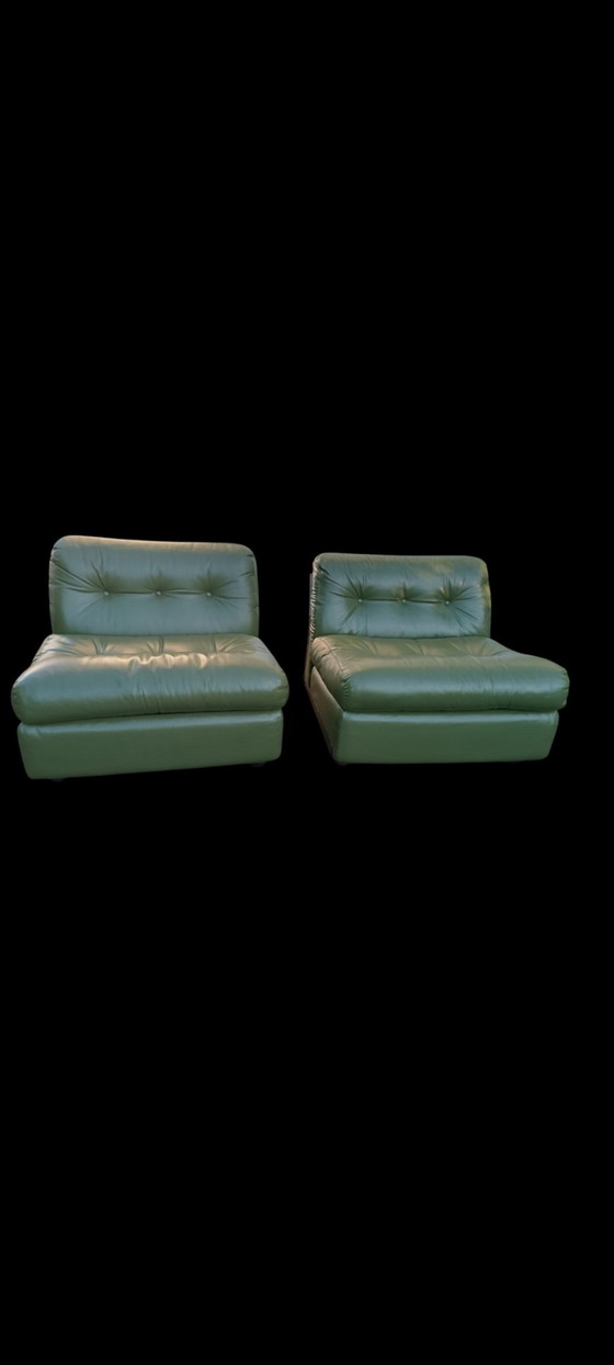 Image 1 of Pair Of Mario Bellini Amanta Fireside Chairs