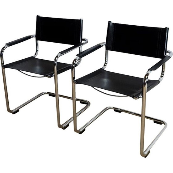Image 1 of Coppia di poltrone vintage in pelle di Marcel Breuer, 1970