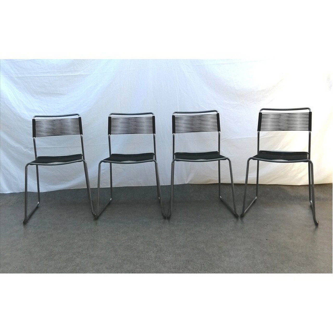 Set of 4 vintage Melker 'spaghetti' chairs by Lisa Norinder for Set of 4 vintage Melker 'spaghetti' chairs by Lisa Norinder for