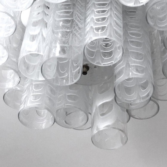 Image 1 of Vintage "Graffito" Murano glass chandelier by Ercole Barovier, Italy 1960s