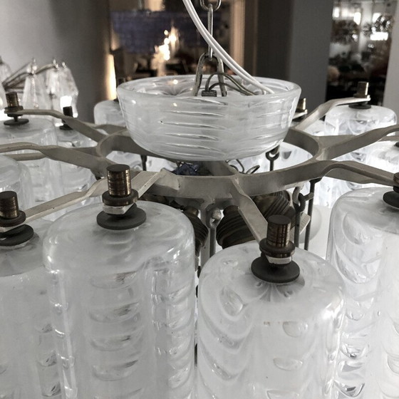 Image 1 of Vintage "Graffito" Murano glass chandelier by Ercole Barovier, Italy 1960s