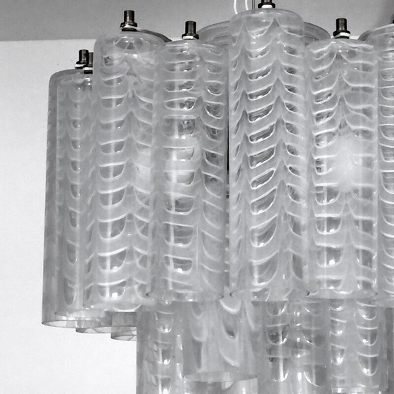 Image 1 of Vintage "Graffito" Murano glass chandelier by Ercole Barovier, Italy 1960s