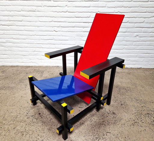 Red Blue Chair By Gerrit Rietveld Replica, 1980 (1)