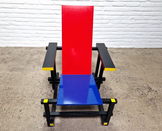 Image 1 of Red Blue Chair By Gerrit Rietveld Replica, 1980 (1)