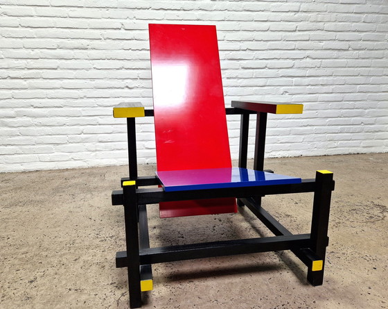 Image 1 of Red Blue Chair By Gerrit Rietveld Replica, 1980 (1)