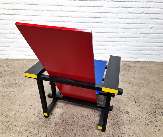 Image 1 of Red Blue Chair By Gerrit Rietveld Replica, 1980 (1)