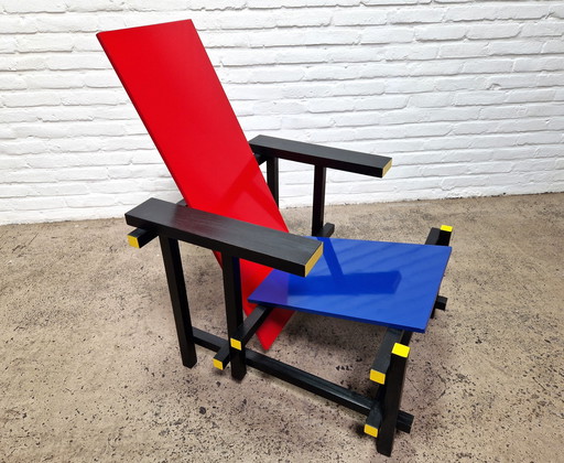 Red Blue Chair By Gerrit Rietveld Replica, 1980 (1)