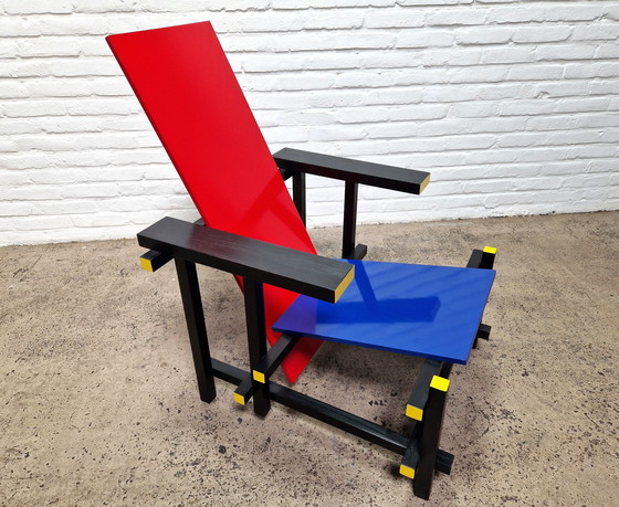 Image 1 of Red Blue Chair By Gerrit Rietveld Replica, 1980 (1)