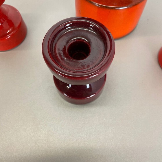 Image 1 of Set of 4 vintage pottery candlesticks by Cari Zalloni for Steuler, Germany 1970s