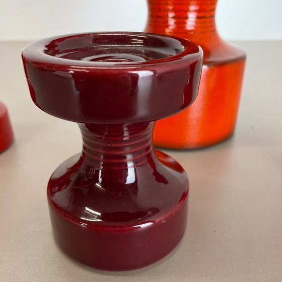 Image 1 of Set of 4 vintage pottery candlesticks by Cari Zalloni for Steuler, Germany 1970s