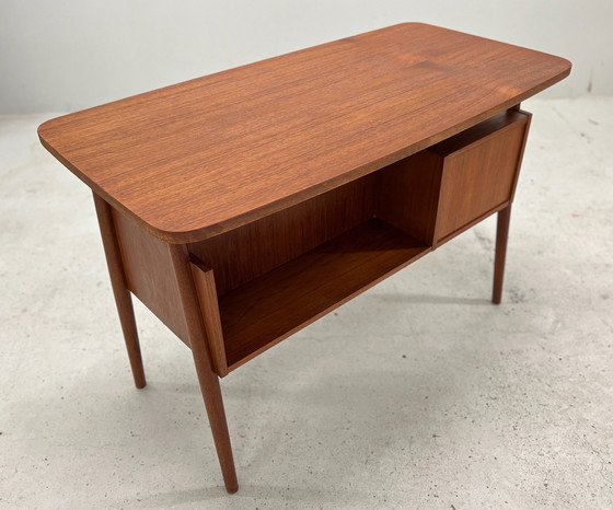 Image 1 of Petite Teak Desk By Gunnar Nielsen For Tibergaarden.