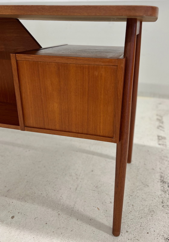 Image 1 of Petite Teak Desk By Gunnar Nielsen For Tibergaarden.