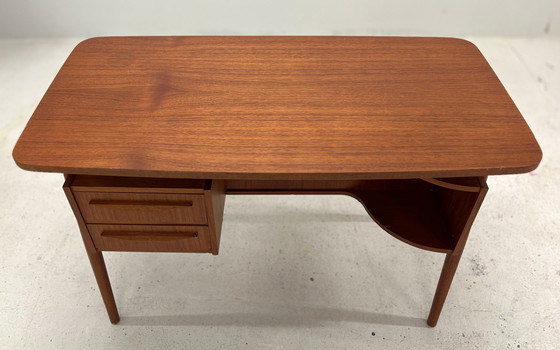 Image 1 of Petite Teak Desk By Gunnar Nielsen For Tibergaarden.