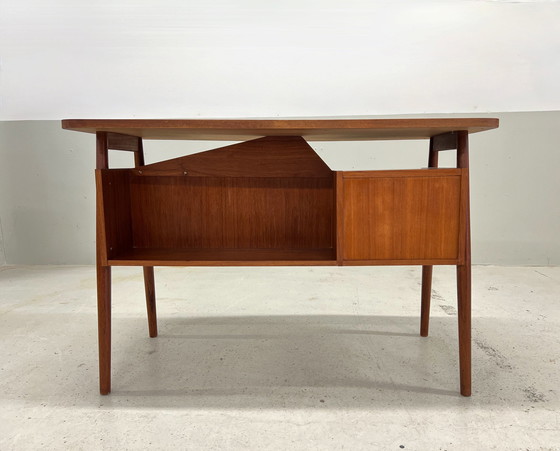 Image 1 of Petite Teak Desk By Gunnar Nielsen For Tibergaarden.