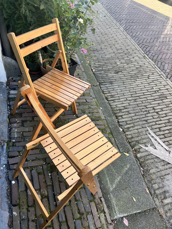 Image 1 of 2x Wooden Folding Chairs