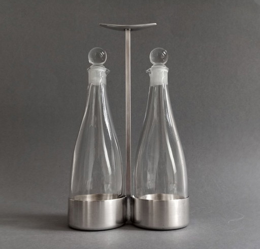 Gio Ponti Modernist Vinegar & Oil Decanters For Krupp Austria 1950S