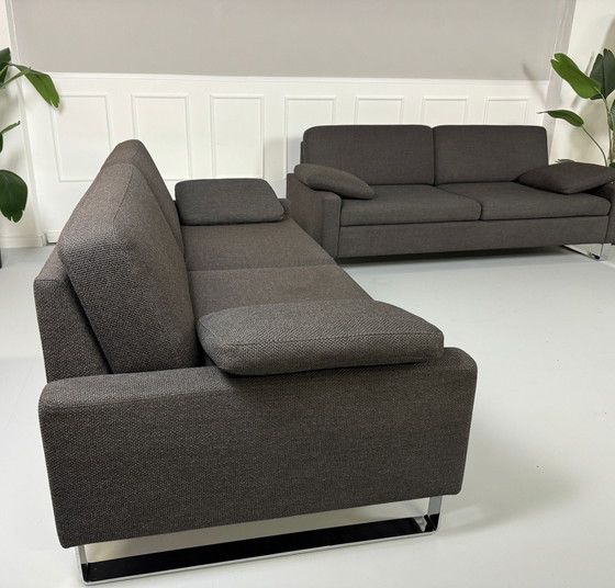 Image 1 of Brühl Alba designer sofa couch gray fabric set