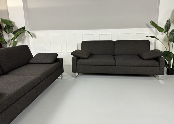 Image 1 of Brühl Alba designer sofa couch gray fabric set