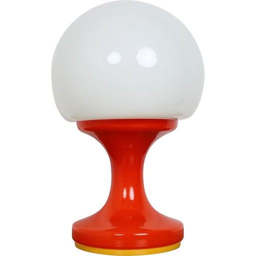 Lampada da tavolo vintage in vetro opalino, Cecoslovacchia 1970