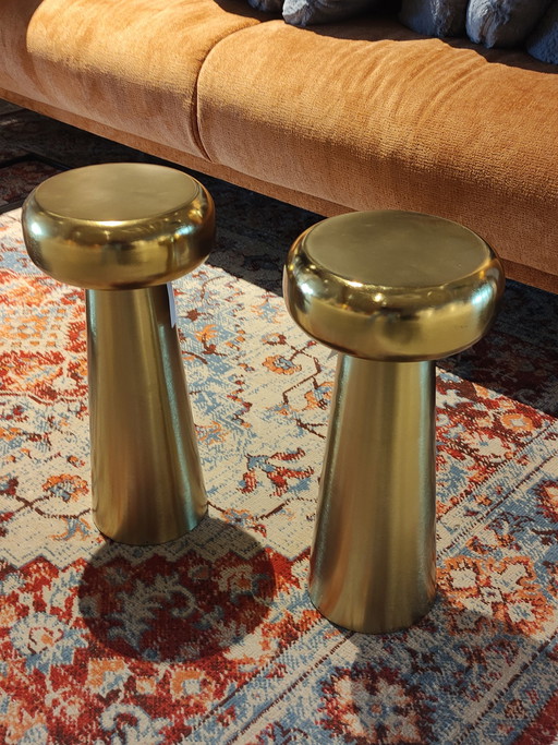 2x Brass Side Tables