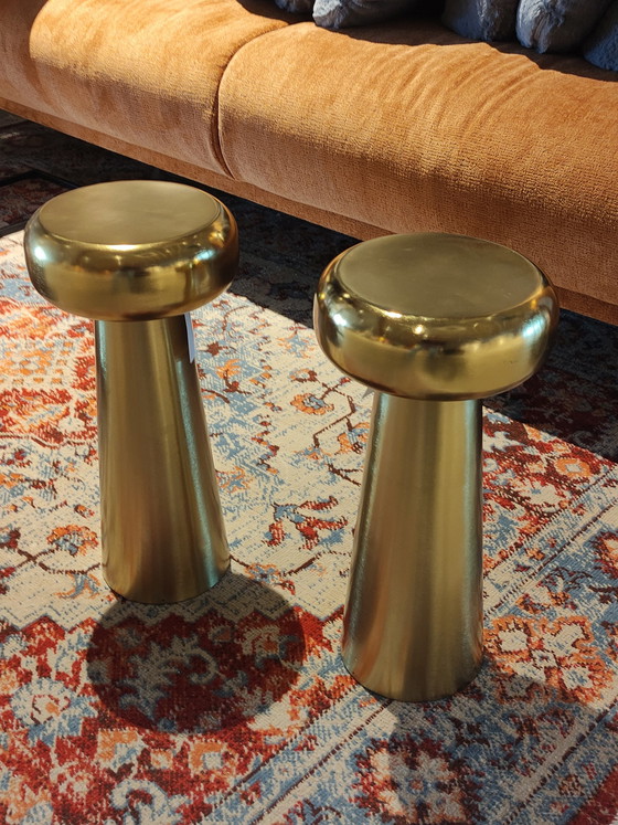 Image 1 of 2x Brass Side Tables