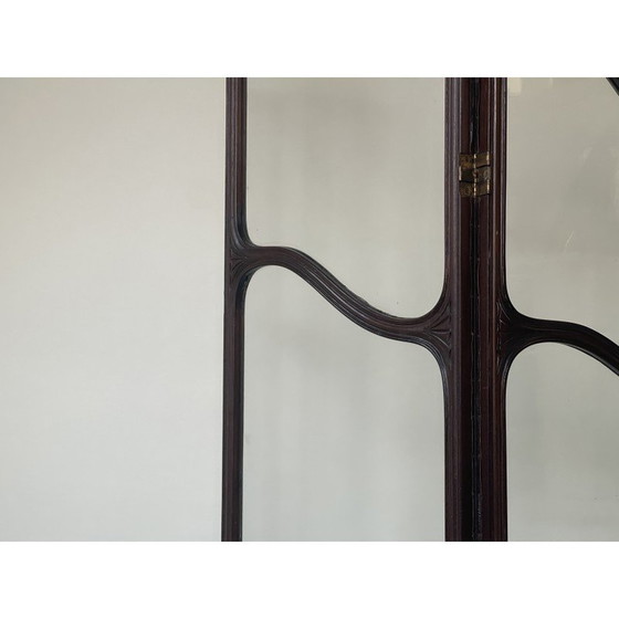 Image 1 of Vintage screen in mahogany and glass Art Nouveau, United Kingdom 1900