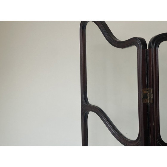 Image 1 of Vintage screen in mahogany and glass Art Nouveau, United Kingdom 1900