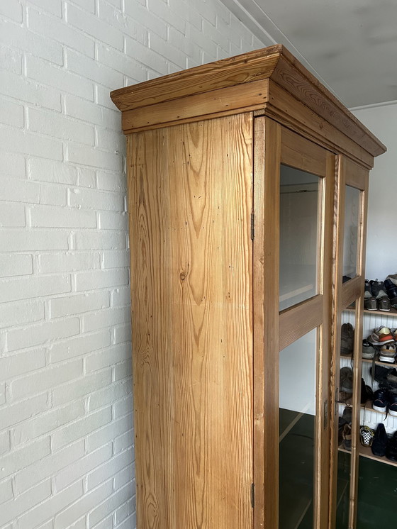 Image 1 of English Pine Display Cabinet