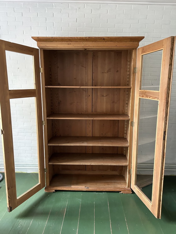 Image 1 of English Pine Display Cabinet