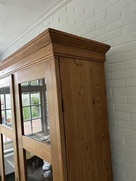 Image 1 of English Pine Display Cabinet