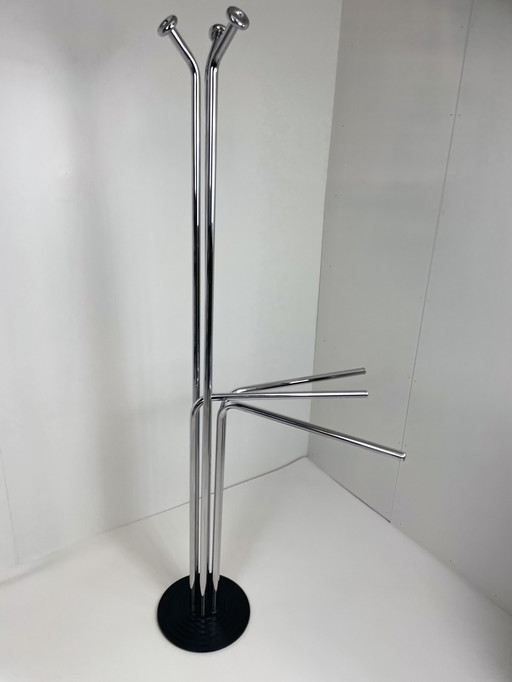 Vintage design standing coat rack chrome