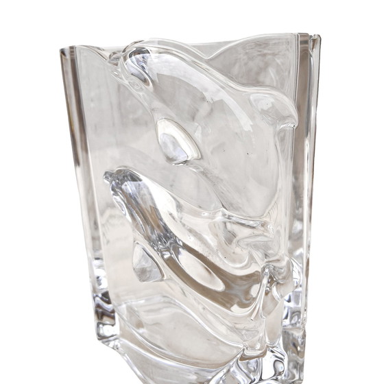 Image 1 of Crystal Vase Dolphins, Nachtmann Bleikristall Germany 1970S