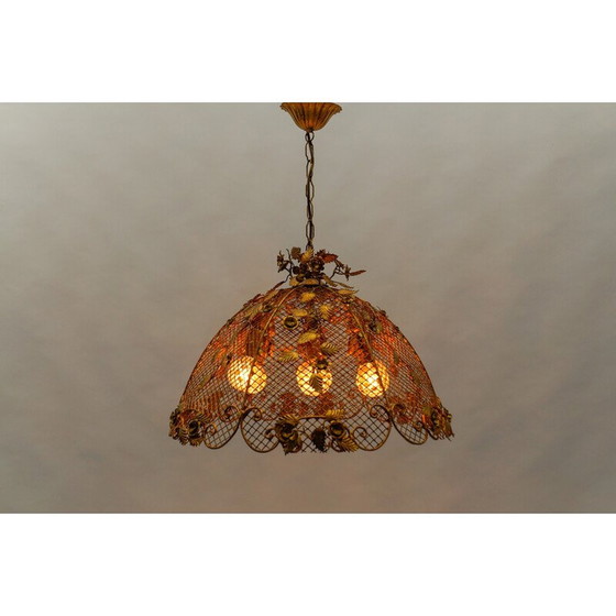 Image 1 of Vintage golden flower ceiling lamp by Hans Kögl, Germany 1970
