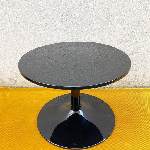 Design Coffee table - Pied Tulipe Resine Et Plastique Laqué Noir