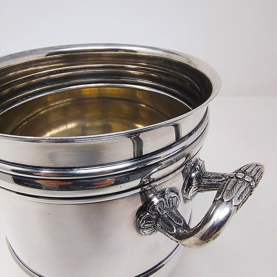 Image 1 of 1950s Gorgeous Champagne or Ice Bucket by Christofle in Silver Plated. Made in France