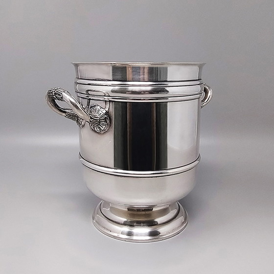 Image 1 of 1950s Gorgeous Champagne or Ice Bucket by Christofle in Silver Plated. Made in France