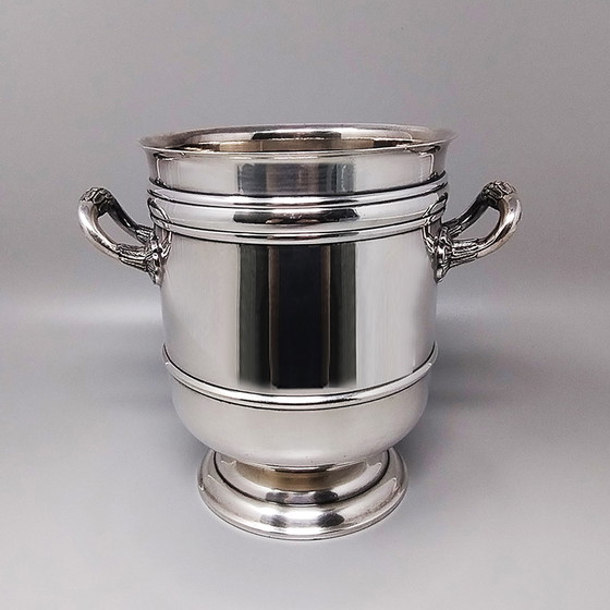 Image 1 of 1950s Gorgeous Champagne or Ice Bucket by Christofle in Silver Plated. Made in France