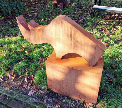 Rhino, Rhinoceros, corten steel