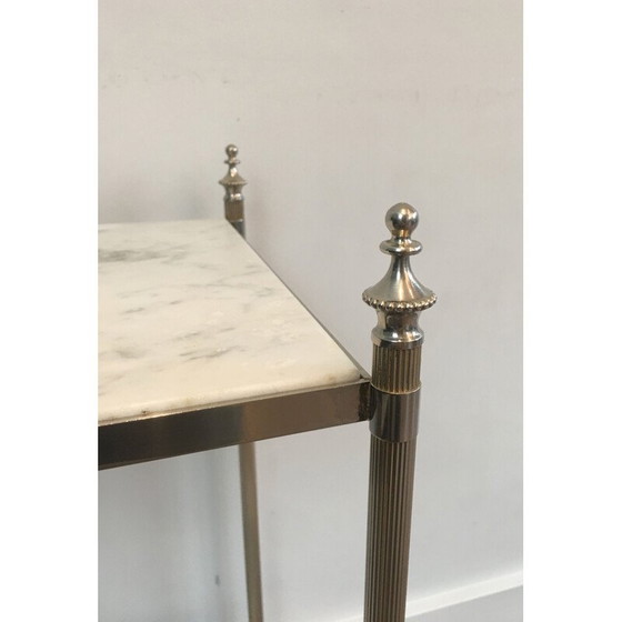 Image 1 of Coppia di estremità per divano Jansen vintage in argento, 1940