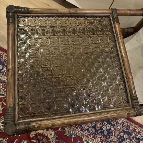 Image 1 of Manou Rattan Coffee Table With Smoked Glass And Reading Element