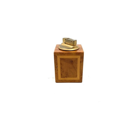 Image 1 of Vintage smoking set in brass and wood, Italy 1970